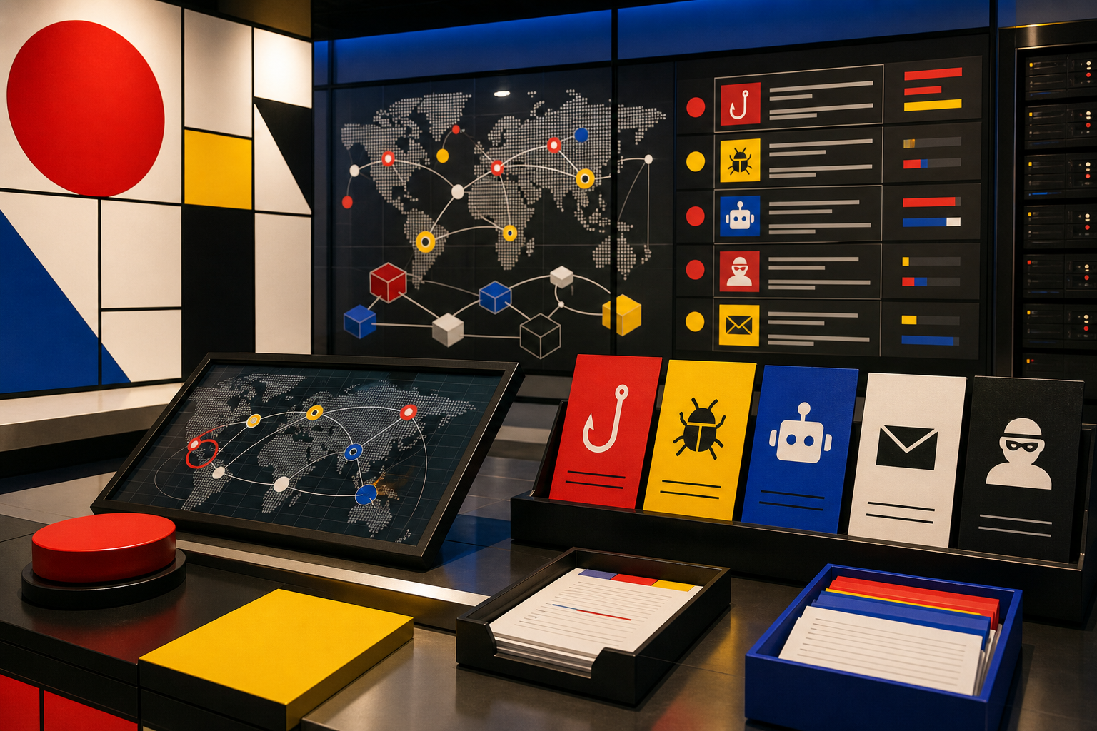 Security operations dashboard showing domain threat signals and response controls